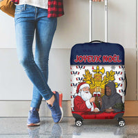 France Christmas Luggage Cover Pere Noel And Pere Fouettard - Wonder Print Shop