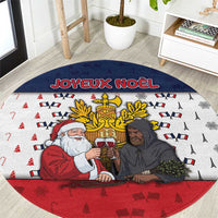 France Christmas Round Carpet Pere Noel And Pere Fouettard - Wonder Print Shop
