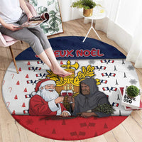 France Christmas Round Carpet Pere Noel And Pere Fouettard - Wonder Print Shop