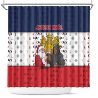 France Christmas Shower Curtain Pere Noel And Pere Fouettard - Wonder Print Shop