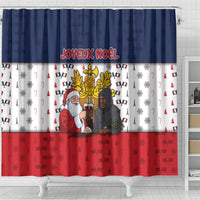 France Christmas Shower Curtain Pere Noel And Pere Fouettard - Wonder Print Shop