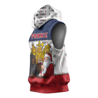 France Christmas Sleeveless Hoodie Pere Noel And Pere Fouettard - Wonder Print Shop
