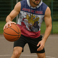 France Christmas Sleeveless Hoodie Pere Noel And Pere Fouettard - Wonder Print Shop