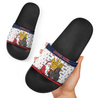France Christmas Slide Sandals Pere Noel And Pere Fouettard - Wonder Print Shop