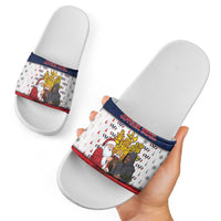 France Christmas Slide Sandals Pere Noel And Pere Fouettard - Wonder Print Shop