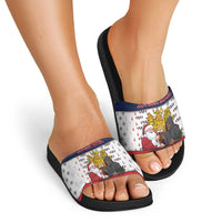France Christmas Slide Sandals Pere Noel And Pere Fouettard - Wonder Print Shop