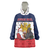 France Christmas Wearable Blanket Hoodie Pere Noel And Pere Fouettard - Wonder Print Shop