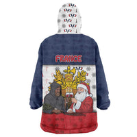 France Christmas Wearable Blanket Hoodie Pere Noel And Pere Fouettard - Wonder Print Shop