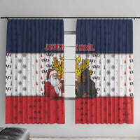 France Christmas Window Curtain Pere Noel And Pere Fouettard - Wonder Print Shop