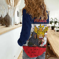 France Christmas Women Casual Shirt Pere Noel And Pere Fouettard - Wonder Print Shop