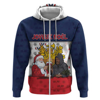 France Christmas Zip Hoodie Pere Noel And Pere Fouettard - Wonder Print Shop