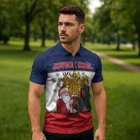 France Christmas Zipper Polo Shirt Pere Noel And Pere Fouettard - Wonder Print Shop