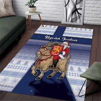 Finland Christmas Area Rug Joulupukki With Coat Of Arms - Wonder Print Shop