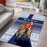 Finland Christmas Area Rug Joulupukki With Coat Of Arms - Wonder Print Shop