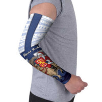 Finland Christmas Arm Sleeves Joulupukki With Coat Of Arms - Wonder Print Shop