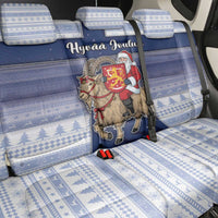Finland Christmas Back Car Seat Cover Joulupukki With Coat Of Arms - Wonder Print Shop