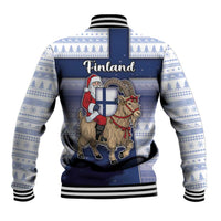 Finland Christmas Baseball Jacket Joulupukki With Coat Of Arms - Wonder Print Shop