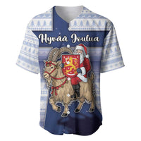 Finland Christmas Baseball Jersey Joulupukki With Coat Of Arms - Wonder Print Shop