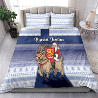 Finland Christmas Bedding Set Joulupukki With Coat Of Arms - Wonder Print Shop
