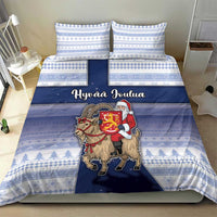 Finland Christmas Bedding Set Joulupukki With Coat Of Arms - Wonder Print Shop