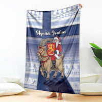 Finland Christmas Blanket Joulupukki With Coat Of Arms - Wonder Print Shop