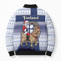 Finland Christmas Bomber Puffer Jacket Joulupukki With Coat Of Arms - Wonder Print Shop