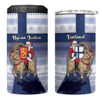 Finland Christmas 4 in 1 Can Cooler Tumbler Joulupukki With Coat Of Arms - Wonder Print Shop