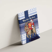 Finland Christmas Canvas Wall Art Joulupukki With Coat Of Arms - Wonder Print Shop