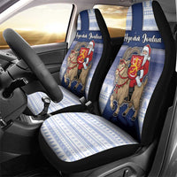 Finland Christmas Car Seat Cover Joulupukki With Coat Of Arms - Wonder Print Shop