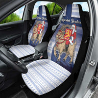 Finland Christmas Car Seat Cover Joulupukki With Coat Of Arms - Wonder Print Shop