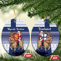 Finland Christmas Ceramic Ornament Joulupukki With Coat Of Arms - Wonder Print Shop