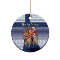 Finland Christmas Ceramic Ornament Joulupukki With Coat Of Arms - Wonder Print Shop