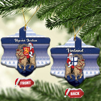 Finland Christmas Ceramic Ornament Joulupukki With Coat Of Arms - Wonder Print Shop