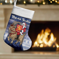 Finland Christmas Stocking Joulupukki With Coat Of Arms - Wonder Print Shop