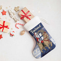 Finland Christmas Stocking Joulupukki With Coat Of Arms - Wonder Print Shop