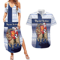 Finland Christmas Couples Matching Summer Maxi Dress and Hawaiian Shirt Joulupukki With Coat Of Arms - Wonder Print Shop