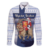 Finland Christmas Family Matching Mermaid Dress and Hawaiian Shirt Joulupukki With Coat Of Arms - Wonder Print Shop