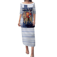 Finland Christmas Family Matching Puletasi and Hawaiian Shirt Joulupukki With Coat Of Arms - Wonder Print Shop