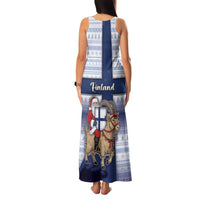 Finland Christmas Family Matching Tank Maxi Dress and Hawaiian Shirt Joulupukki With Coat Of Arms - Wonder Print Shop