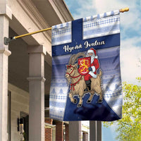 Finland Christmas Garden Flag Joulupukki With Coat Of Arms - Wonder Print Shop