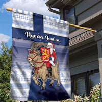 Finland Christmas Garden Flag Joulupukki With Coat Of Arms - Wonder Print Shop