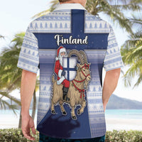 Finland Christmas Hawaiian Shirt Joulupukki With Coat Of Arms - Wonder Print Shop