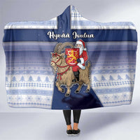 Finland Christmas Hooded Blanket Joulupukki With Coat Of Arms - Wonder Print Shop