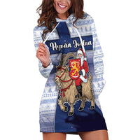 Finland Christmas Hoodie Dress Joulupukki With Coat Of Arms - Wonder Print Shop
