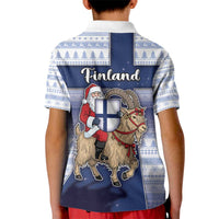 Finland Christmas Kid Polo Shirt Joulupukki With Coat Of Arms - Wonder Print Shop