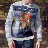 Finland Christmas Ugly Christmas Sweater Joulupukki With Coat Of Arms - Wonder Print Shop