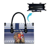 Finland Christmas Leather Bag Joulupukki With Coat Of Arms - Wonder Print Shop