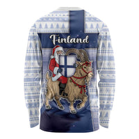 Finland Christmas Long Sleeve Shirt Joulupukki With Coat Of Arms - Wonder Print Shop