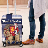 Finland Christmas Luggage Cover Joulupukki With Coat Of Arms - Wonder Print Shop