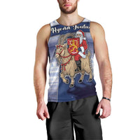 Finland Christmas Men Tank Top Joulupukki With Coat Of Arms - Wonder Print Shop